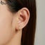 925 Sterling Silver Classic Geometry Earrings Women Zircon Crystal Double Rin... Carousel 3
