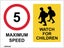 282 EMMJAY - ACM 400x300mm Child safety sign 5km speed Carousel 1