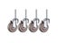 4Pcs Swivel Rubber Caster Durable Industrial Castors M12x60mm Threaded Stem Carousel 1