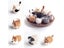 DIY No Faceless Dog Tiger Cat Wool Felt Doll Non-Finished Needle Felting Kit Carousel 7