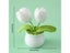 1pc Handmade Woven Flower Potted Artificial Knitted Crochet Tulip Plant Carousel 4