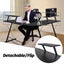 Corner Gaming Desk L Shaped Round Computer Desk Workstation With Screen Riser Carousel 11