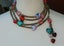 Post-Modern Venetian Art Glass Statement Necklace xtra Long tassel heart lariat Carousel 1