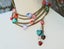 Post-Modern Venetian Art Glass Statement Necklace xtra Long tassel heart lariat Carousel 7