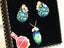 Vintage 50s Boxed Set Crystal Statement Earrings & Pendant in Vitrail Peacock Carousel 1