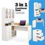 Computer Desk and Bookcase 3in1 Study Writing Laptop Table Shelving Office Books Carousel 8