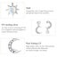 925 Sterling Silver Shining Star and Moon Stud Earrings Crystal Golden Buckle... Carousel 6