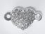 A QUALITY SILVER HEART MAGNETIC CLASP Carousel 1