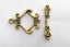 2 ART DECO GOLD TOGGLE CLASPS Carousel 1