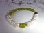 Natural White Freshwater Pearl, Lime Green Jade, CZ Bracelet - #JPB1 Carousel 2