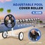 Pool Cover Roller Adjustable Swimming Blanket Reel 2.1m to 4.35m System Stand Carousel 3