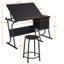 Drafting Table & Stool Set For Artists Tilting Tabletop Carousel 2