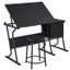 Drafting Table & Stool Set For Artists Tilting Tabletop Carousel 3