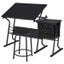 Drafting Table & Stool Set For Artists Tilting Tabletop Carousel 4