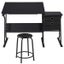 Drafting Table & Stool Set For Artists Tilting Tabletop Carousel 5