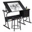Drafting Table & Stool Set For Artists Tilting Tabletop Carousel 6