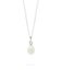 Sterling Silver Simple Single Cultured Pearl and CZ Drop Pendant 9.5 - 10mm Carousel 1