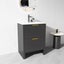 Vanity - 750mm Matt Black Plywood Floor Standing Vanity Unit Carousel 2