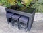 7 Piece PE Black Rattan, Aluminium Bar Leaner, 6 x Stools: *Stylish Black Glass* Carousel 2
