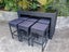 7 Piece PE Black Rattan, Aluminium Bar Leaner, 6 x Stools: *Stylish Black Glass* Carousel 3