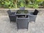 5 Pce PE Rattan 800 x 800 Dining Set - Stylish Black Glass Carousel 2