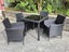 5 Pce PE Rattan 800 x 800 Dining Set - Stylish Black Glass Carousel 3