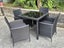 5 Pce PE Rattan 800 x 800 Dining Set - Stylish Black Glass Carousel 4