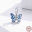 925 Sterling Silver Blue Butterfly Charm Carousel 4
