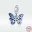 925 Sterling Silver Blue Butterfly Charm Carousel 5