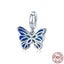 925 Sterling Silver Blue Butterfly Charm Carousel 6