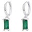 925 Sterling Silver CZ Diamond Huggie Earring "Lucy" (Green) Carousel 1