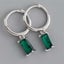 925 Sterling Silver CZ Diamond Huggie Earring "Lucy" (Green) Carousel 3