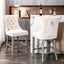 6X Velvet Bar Stools With Studs Trim Legs Tufted Kitchen Dining Chairs Carousel 3