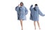 Unisex Hoodie Blanket Hooded Oversized Wearable Throw Blanket-Blue Carousel 2