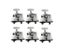 6pcs Durable Zinc Alloy Opened Drum Base Support Holder Drum Rack Clamp Drum Carousel 7