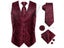 Hi Tie Silk Men's Jacquard Waistcoat Set With Neck Tie Hanky Cufflinks Brooch Carousel 2