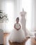 FATAPAESE Flowers Gril Dress Camellia Gowns Appqulies Beads Bow With Long Tra... Carousel 3