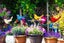 2Pcs Metal Bird Art Stake Garden Colored Bird Stand Yard Decor Lawn Ornament-Yel Carousel 3