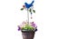 Metal Bird Art Stake Garden Colored Bird Stand Yard Decor Lawn Ornament-Blue Carousel 1