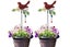 2Pcs Metal Bird Art Stake Garden Colored Bird Stand Yard Decor Lawn Ornament-Red Carousel 1