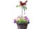 Metal Bird Art Stake Garden Colored Bird Stand Yard Decor Lawn Ornament-Red Carousel 1