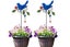 2Pcs Metal Bird Art Stake Garden Colored Bird Stand Yard Decor Lawn Ornament-Blu Carousel 1