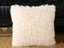 Plush Square Pillow Cover Sofa Pillow Cover Fluffy Plush Pillowcase Beige Carousel 1