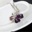 FLASH SALE! Sparkling Purple Crystal 4 LEAF CLOVER Heart Pendant and Chain Carousel 1