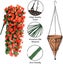 Artificial Fake Hanging Flowers Plants with Basket for Outdoor, Orange Faux S... Carousel 7
