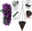 Artificial Fake Hanging Flowers Plants with Basket for Outdoor, Orange Faux S... Carousel 13
