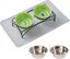 FOREYY Elevated Cat Bowls with 2 Ceramic Bowls and 2 Stainless Steel Bowls,Ra... Carousel 1