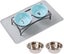 FOREYY Elevated Cat Bowls with 2 Ceramic Bowls and 2 Stainless Steel Bowls,Ra... Carousel 12