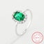 NEW Classic Emerald Ring For Woman Real S Sier Diamond Crystal Flower Loyal F... Carousel 2