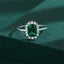 NEW Classic Emerald Ring For Woman Real S Sier Diamond Crystal Flower Loyal F... Carousel 3
